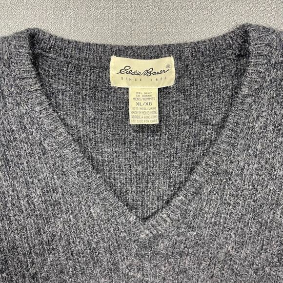 Eddie Bower Men's Wool Sweater Vest Grey XL Preppy Academia - Picture 2 of 11